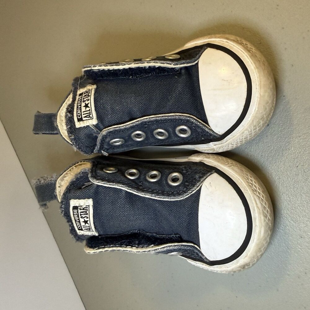 Converse Baby Size 5 Blue Sneakers With Hook And Loop Closure
